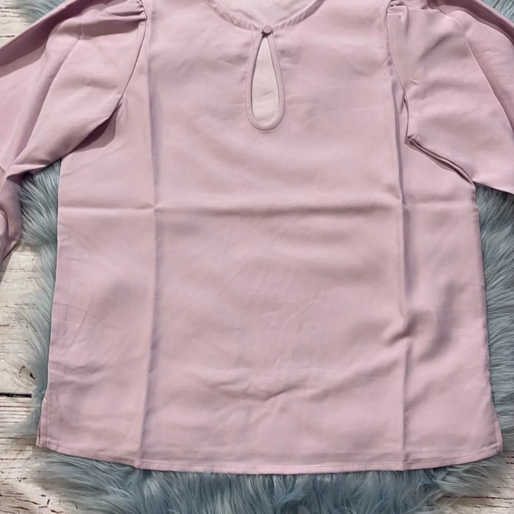 NWT J. CREW Puff-Sleeve Satin-Back Crepe Top in Lavender sz XSP